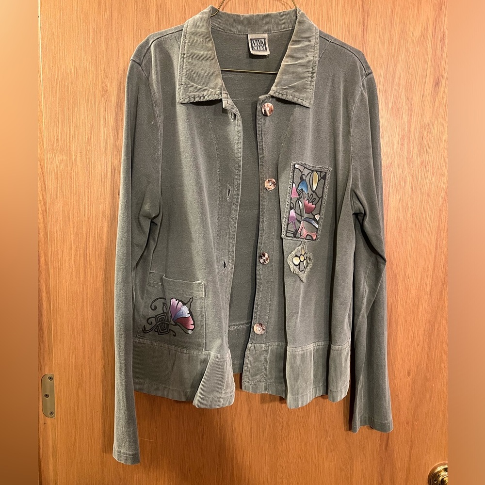 3/$15 Viva City USA Green Corduroy & Cotton Pants Set